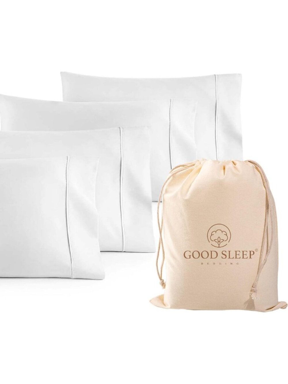 Luxurious 1000 TC Egyptian Cotton Pillowcases Set of 4 | Soft & Durable Bedding